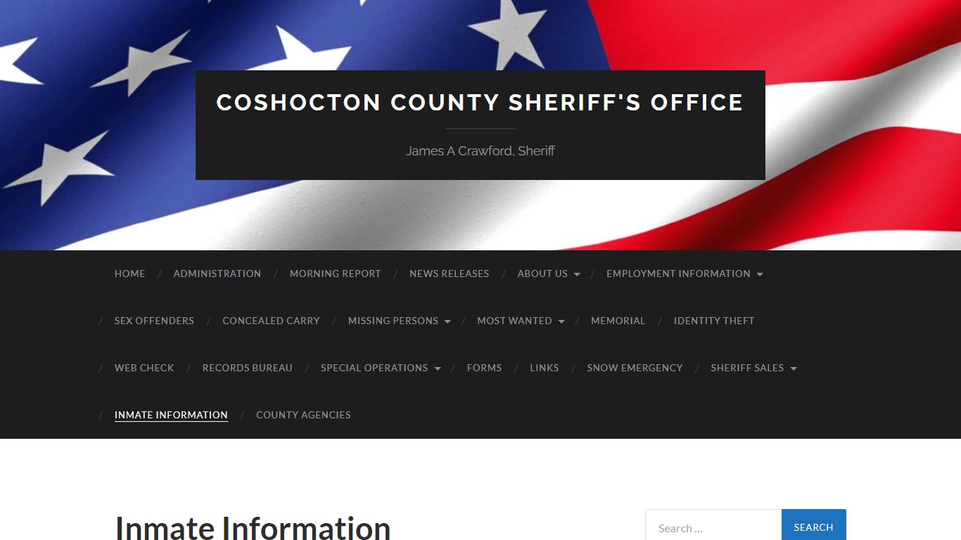 Inmate Information – Coshocton County Sheriff's Office
