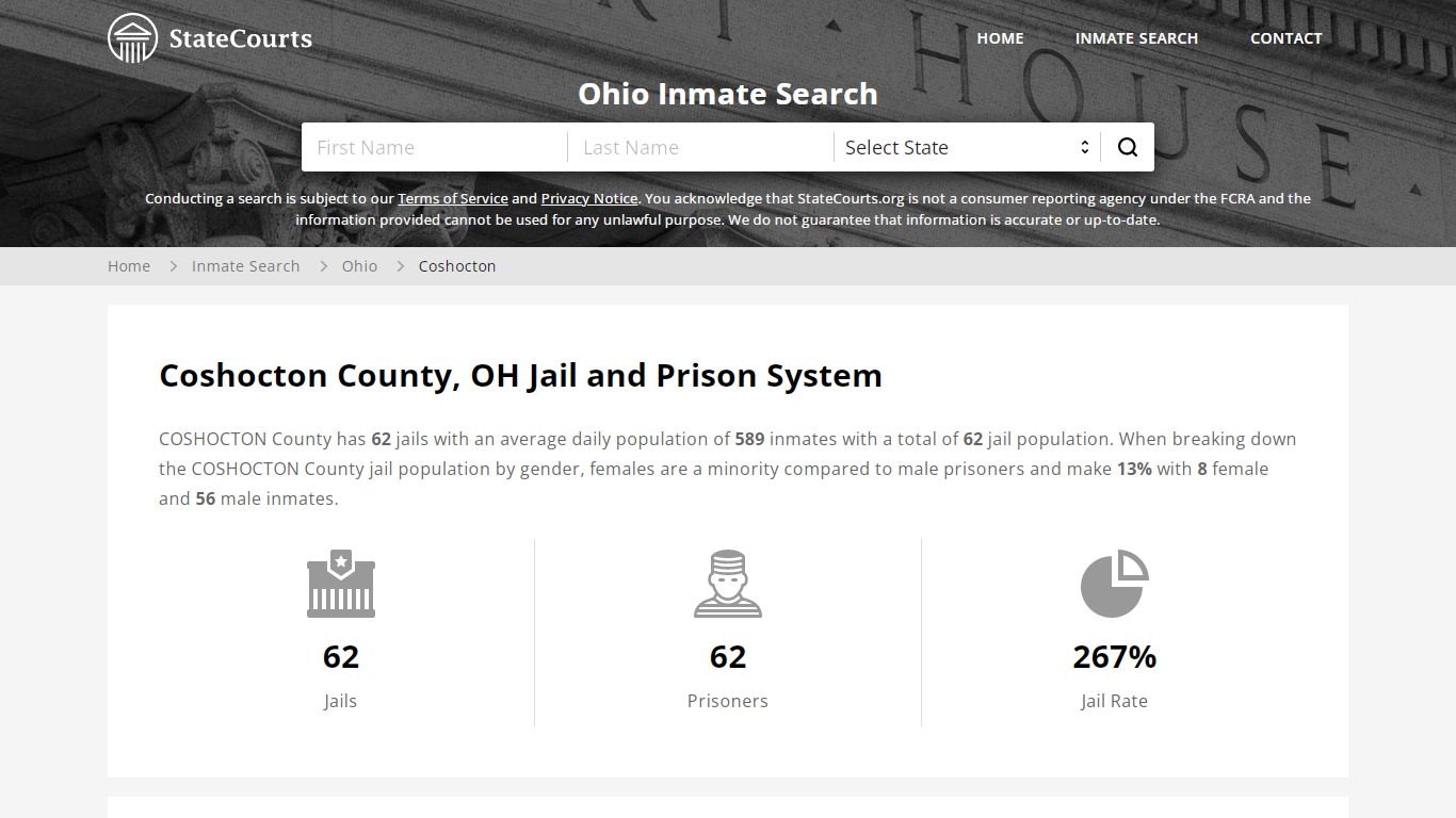 Coshocton County, OH Inmate Search - StateCourts