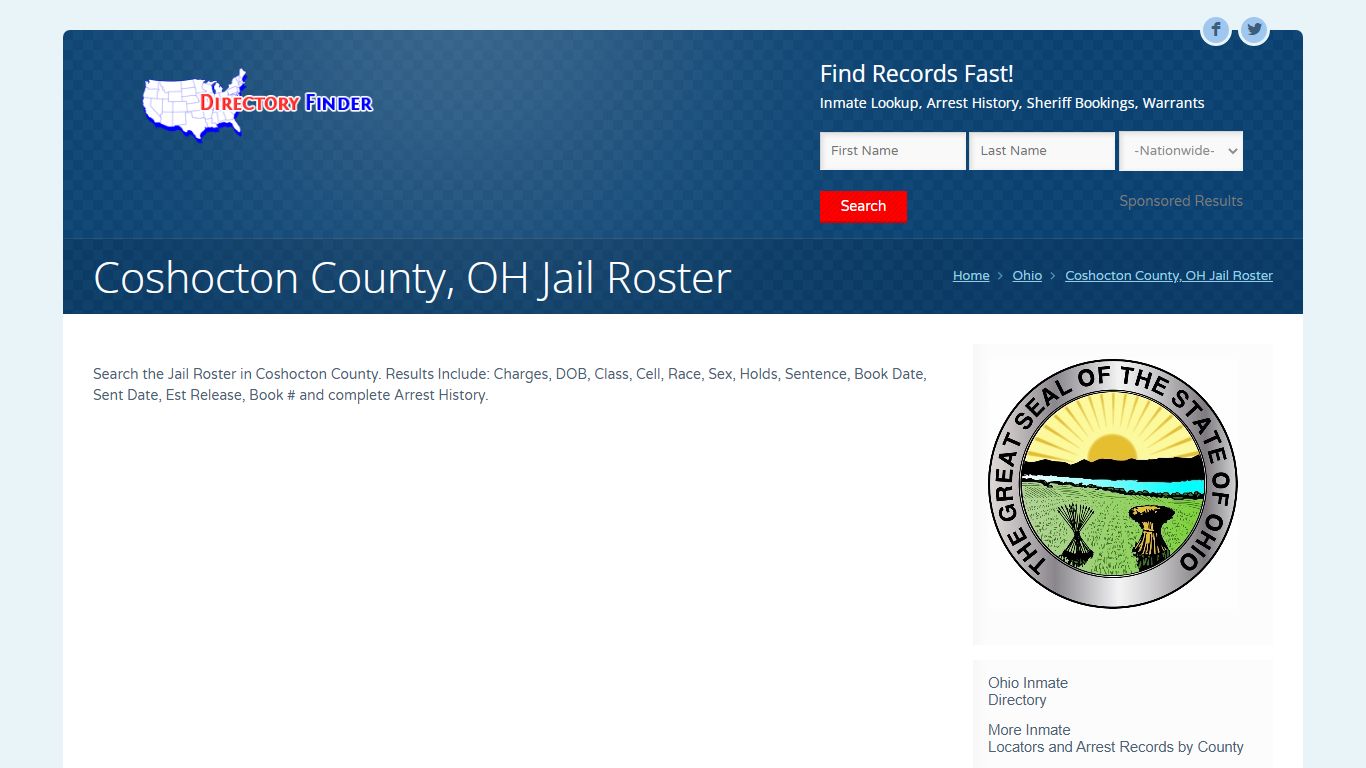 Coshocton County, OH Jail Roster | People Lookup